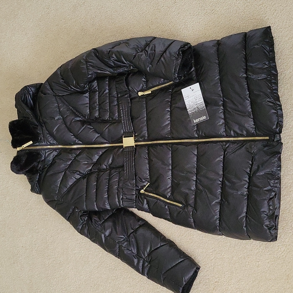 NWT! Kensie black puffer coat size small